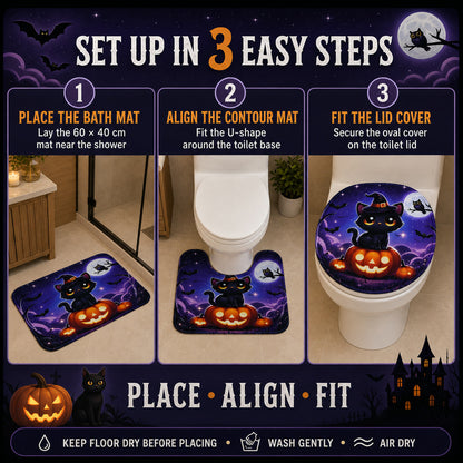 3 in 1 Bathroom Mat Set – Absorbent & Anti-Slip for Safety and Comfort