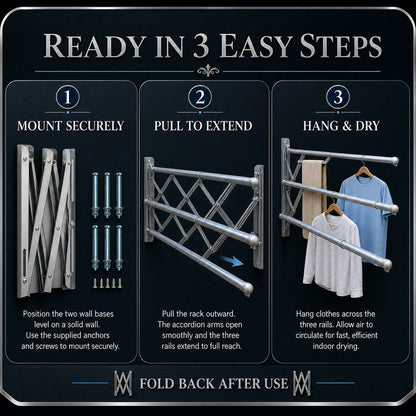 Foldable Clothes Rail – Stainless Steel Wall Mount | BathNova