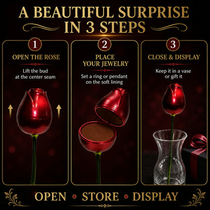 Red Rose Jewelry Box – Romantic Metal Gift | Glimmerly