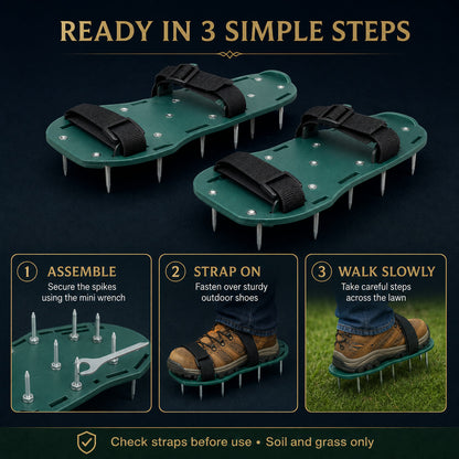 Lawn Aerator Sandals – Spiked Garden Shoes for Healthy Grass | Indo Glow