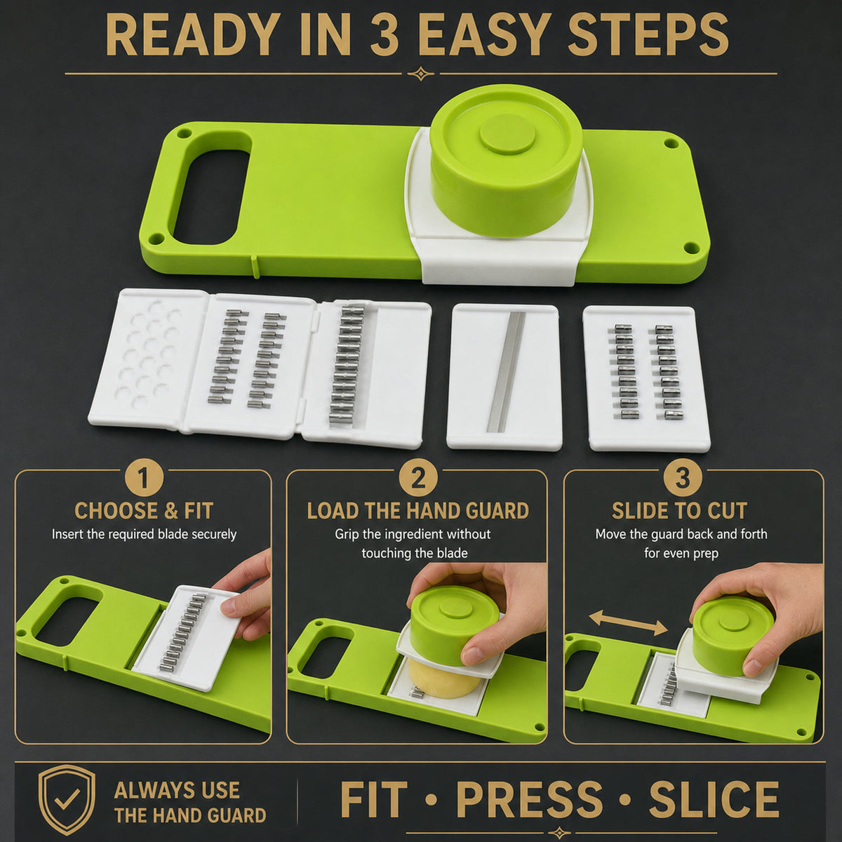 Foldable Vegetable Slicer – 5-in-1 Multi-Blade | CookAura