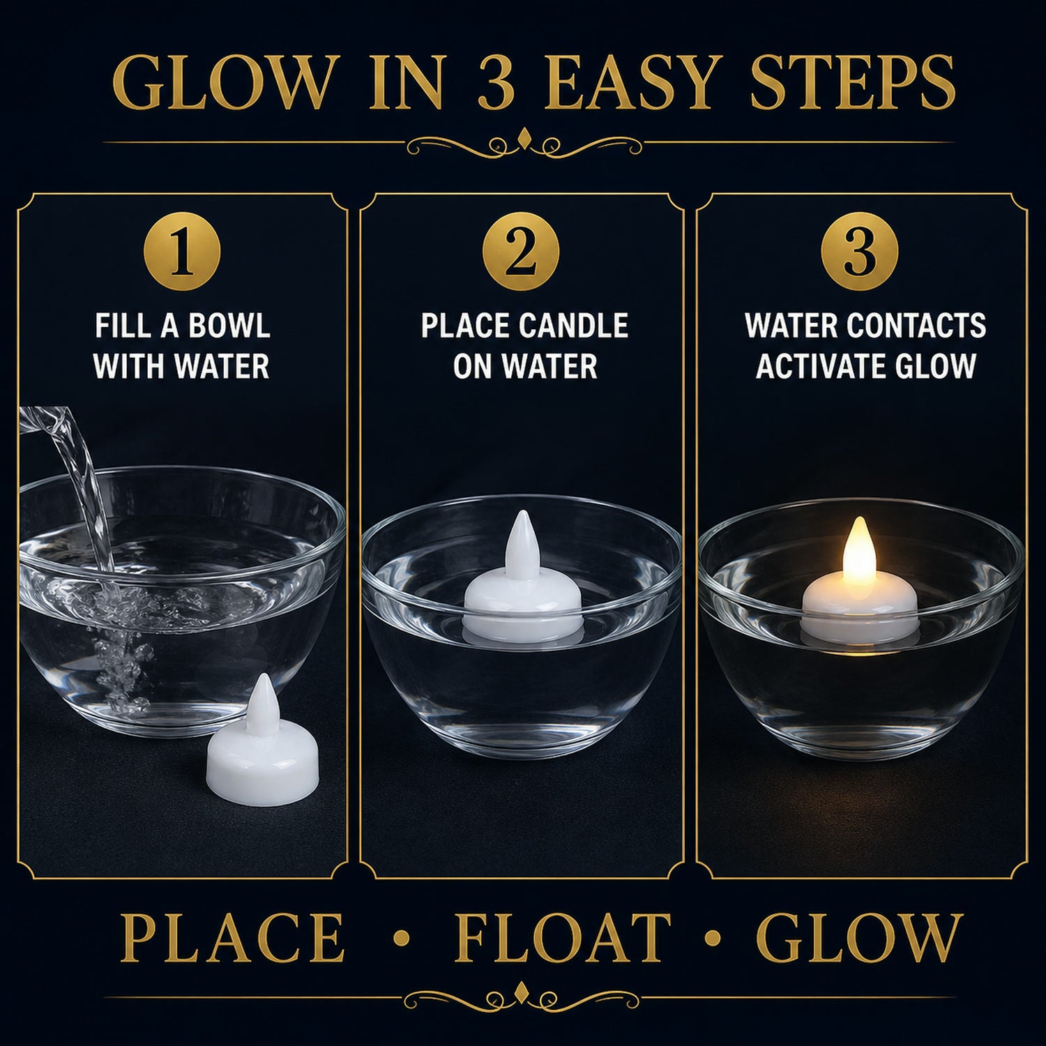 LED Floating Candles – Smokeless Lotus Set of 12 for Festive Decor