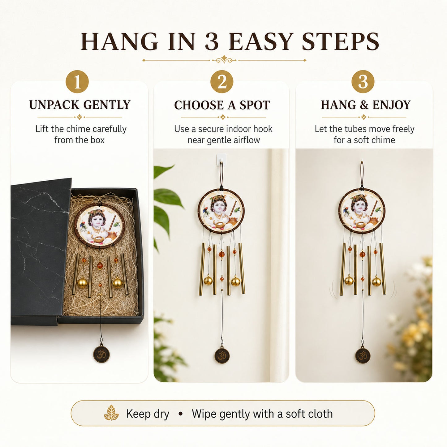 Krishna Dream Catcher Wind Chime – Spiritual Melody Decor