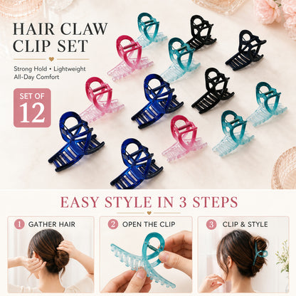 Plastic Hair Clamp – Durable Matte Finish Barrette Clip Set