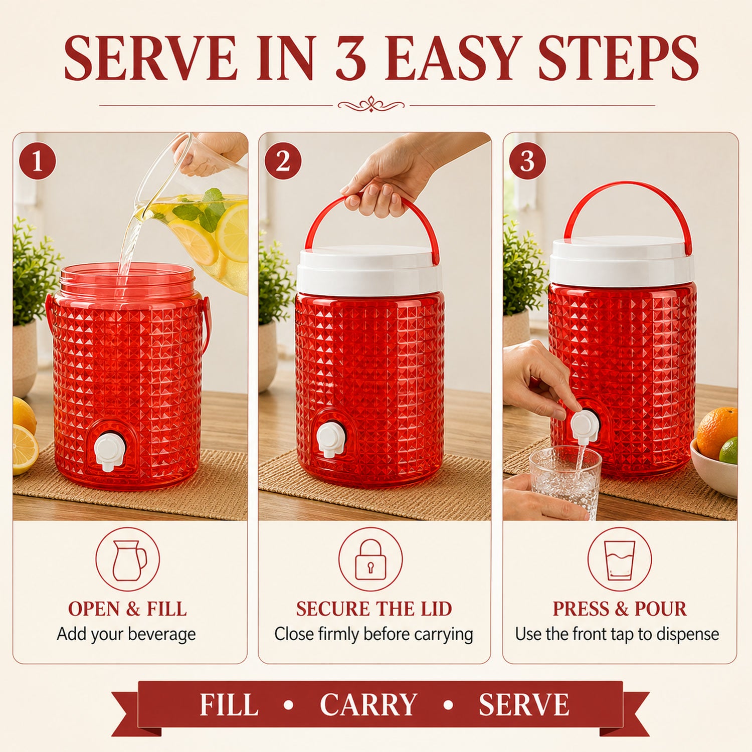 Plastic Water Jug 4.5 Litre – Diamond Cut & Leakproof | ChillPour