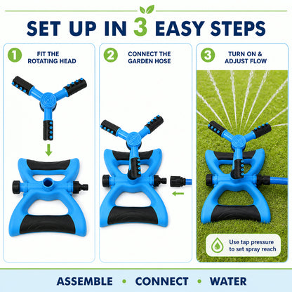 Garden Water Sprinkler – 360° Rotating for Full Coverage