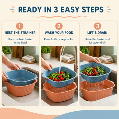 Plastic Washing Bowl – Drainer & Strainer Basket | Vastate