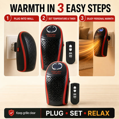 400W Wall Plug Room Heater – Compact Heating with Remote Control