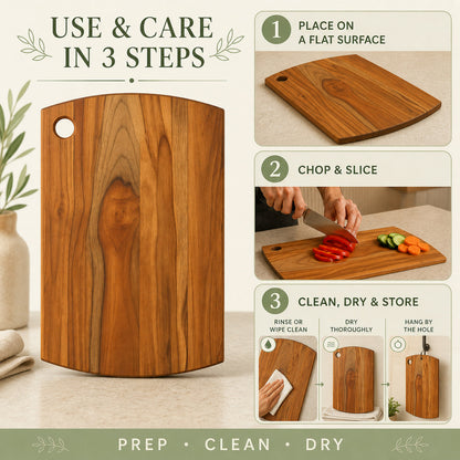 Teak Wood Chopping Board – Durable & Heavy Duty Kitchen Essential