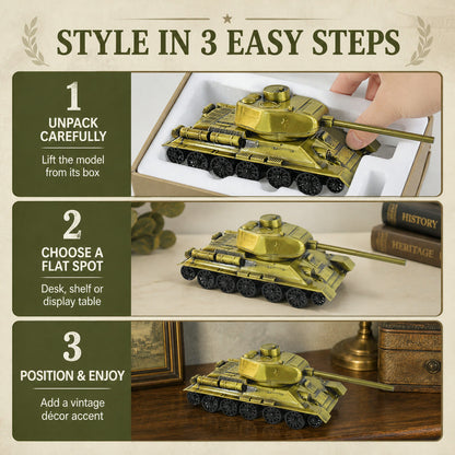 Iron Art Tank Model – Retro Vintage Desktop Decoration