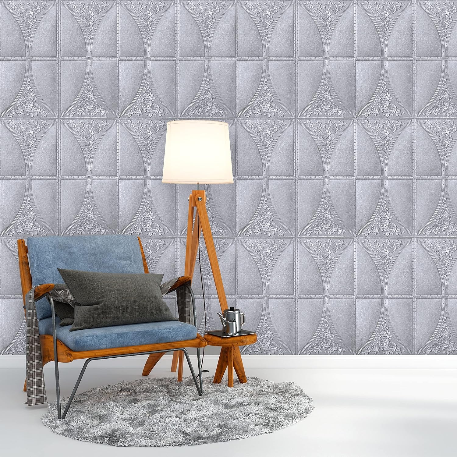 Wallpaper 3D Foam Wallpaper Sticker Panels (60 x 60 Cm / 1 Pc)