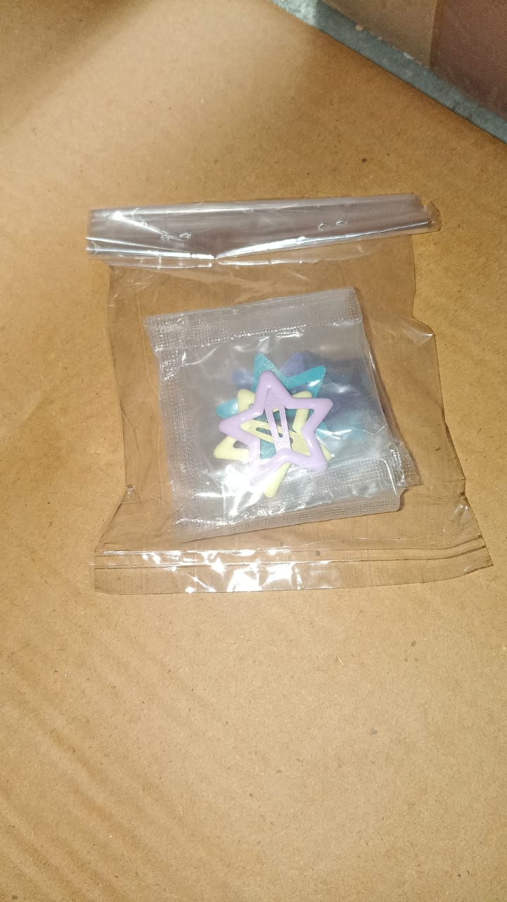 Metal Printed Star Shape Hair Clips (10 Pcs Set)