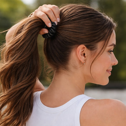 Rubber telephone wire style hair band