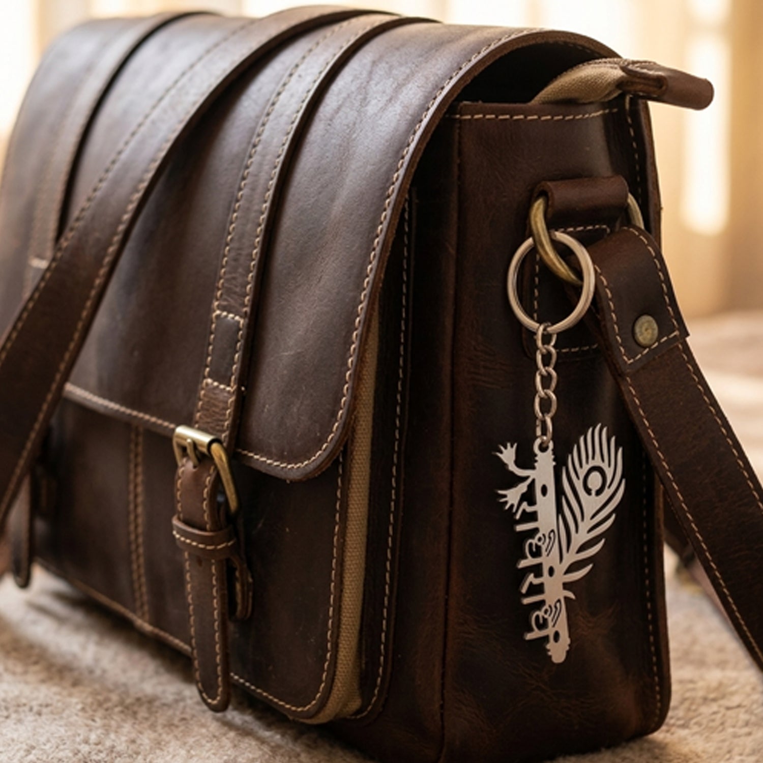 radhe radhe engraved keychain