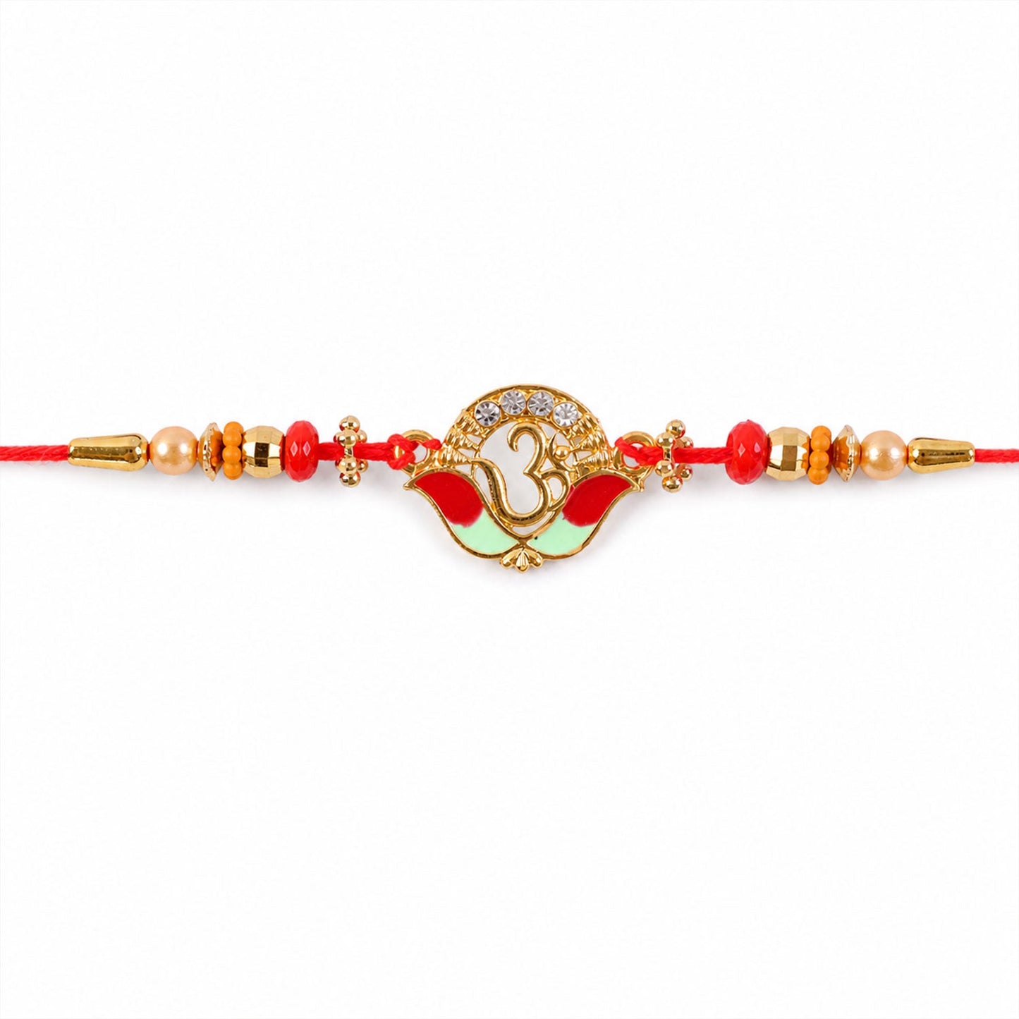 Traditional Om Rakhi for Brother with Decorative Thread (5pcs)