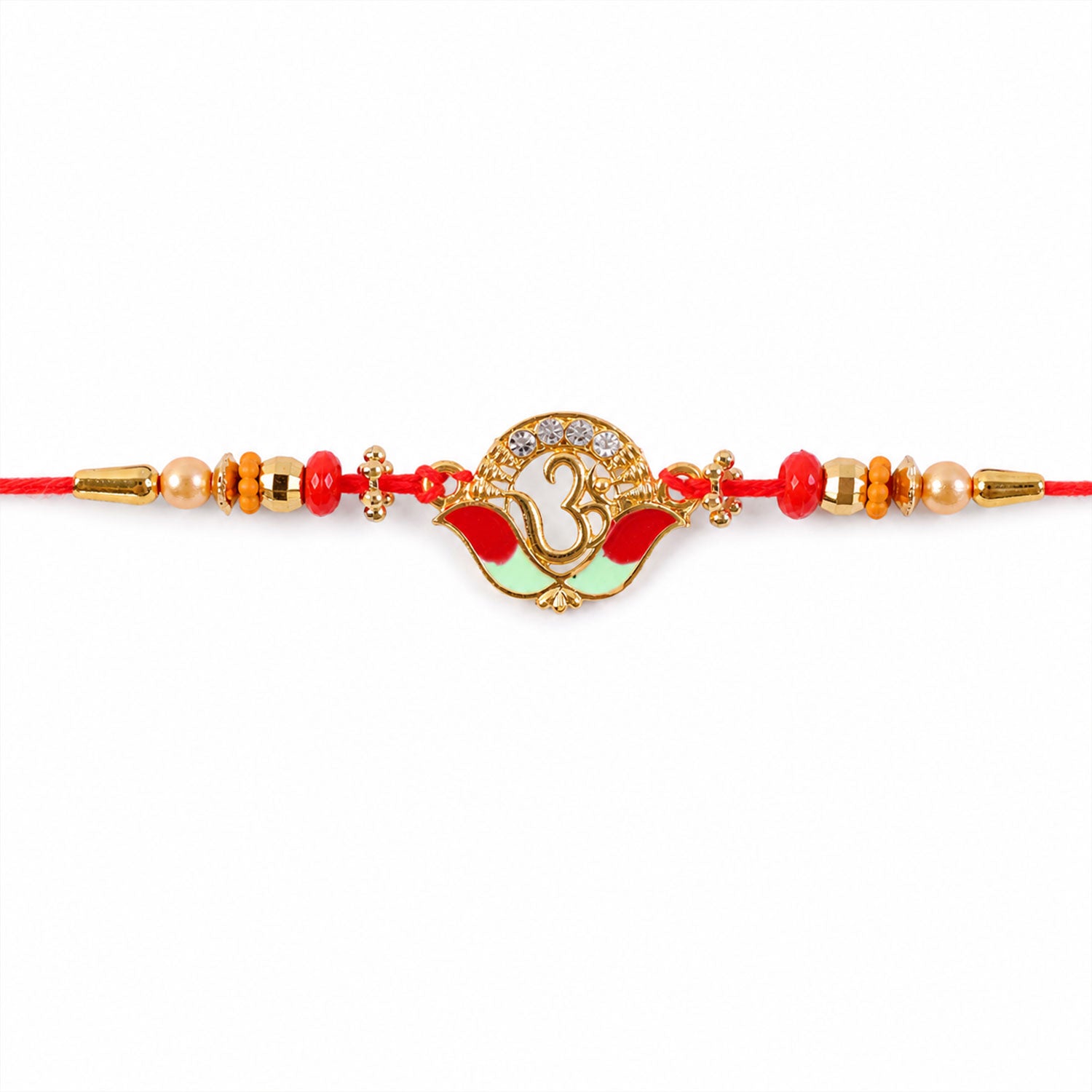 Traditional Om Rakhi for Brother with Decorative Thread (5pcs)