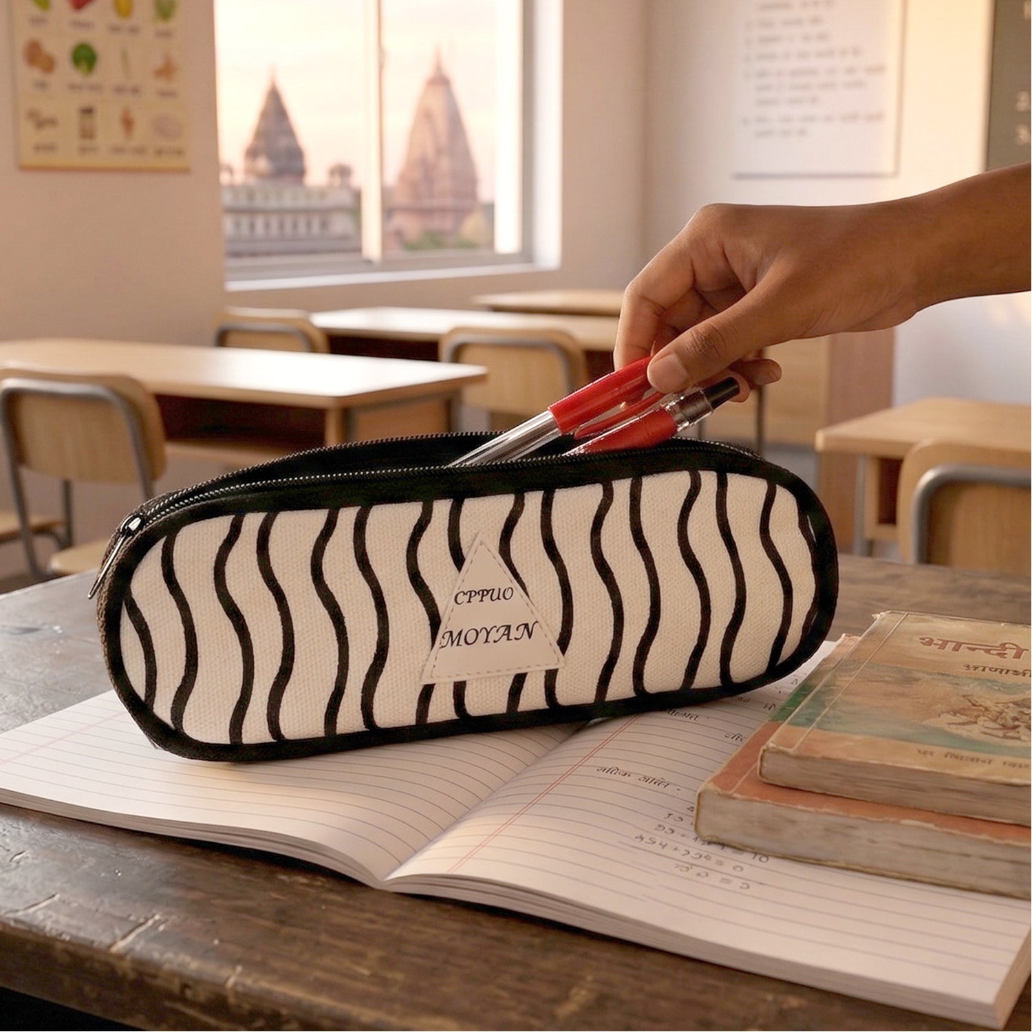Stylish premium fabric pencil pouch