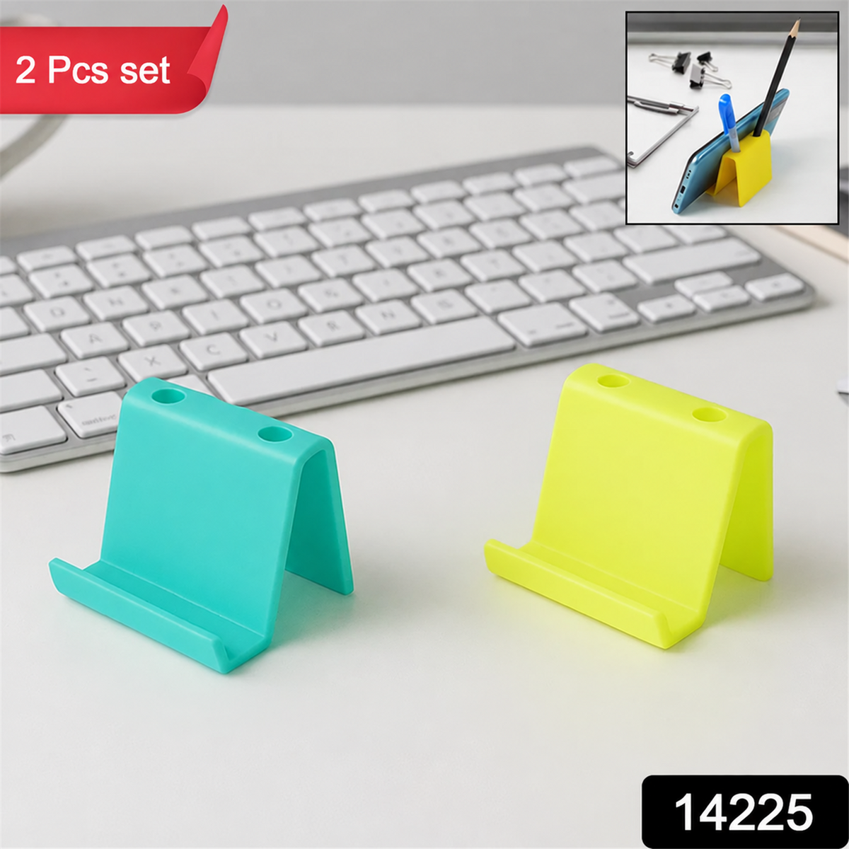 Mobile Phone Stand & Pen Holder – Compact Desk Organizer