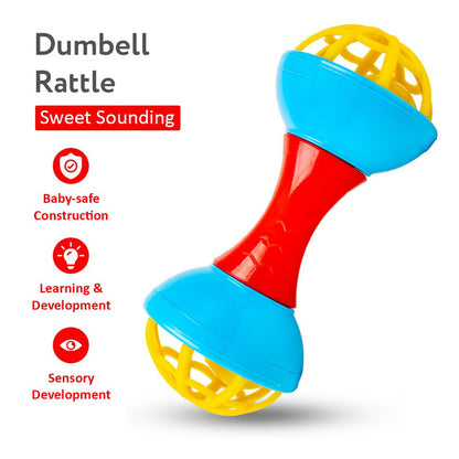 Musical baby rattle with vibrant colors and ergonomic design