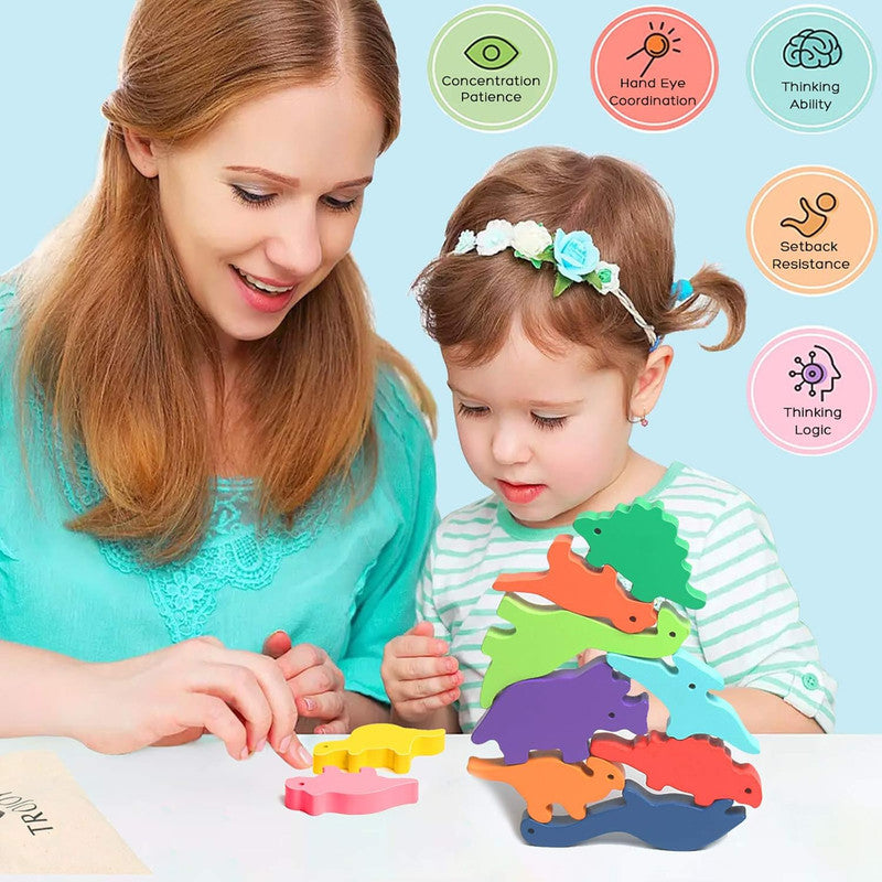 Dino Tumble Tower Balancing Game – Fun Dinosaur Stacking Toy for Kids