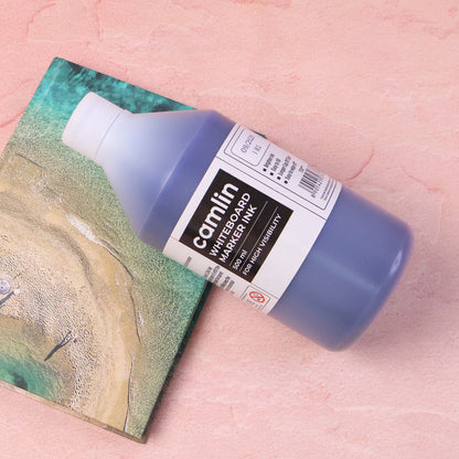 Camlin Blue Whiteboard Marker Ink – High Visibility Refill Bottle (500 ml)