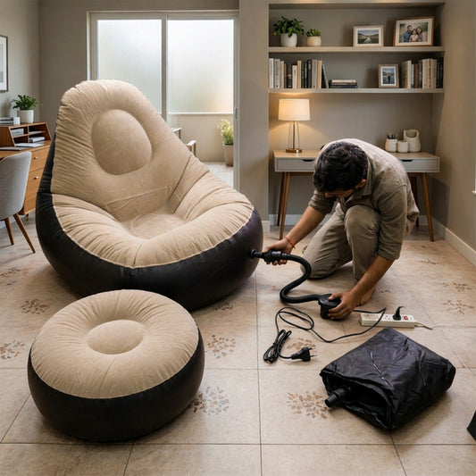 Relaxing air sofa chair with footrest