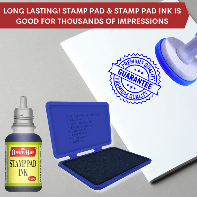 OfficeMate Stamp Pad Ink 100ml – Long-Lasting, Fade-Resistant, Premium Refill Ink