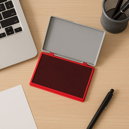 Camlin Deluxe Large Red Stamp Pad – Long Lasting Ink Pad for Clear Impressions