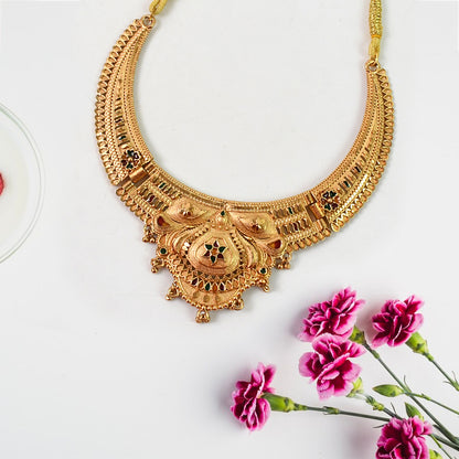 Sophisticated Gold Plated Necklace Set - A Statement of Elegance