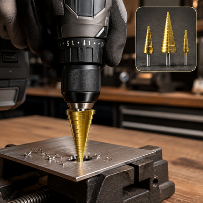 HSS Steel Step Drill Bit Set – Titanium Coated 4-32mm | BoltForce