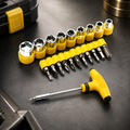 Ratchet Socket Set – 21-Piece T-Shape Tools | XcelCraft