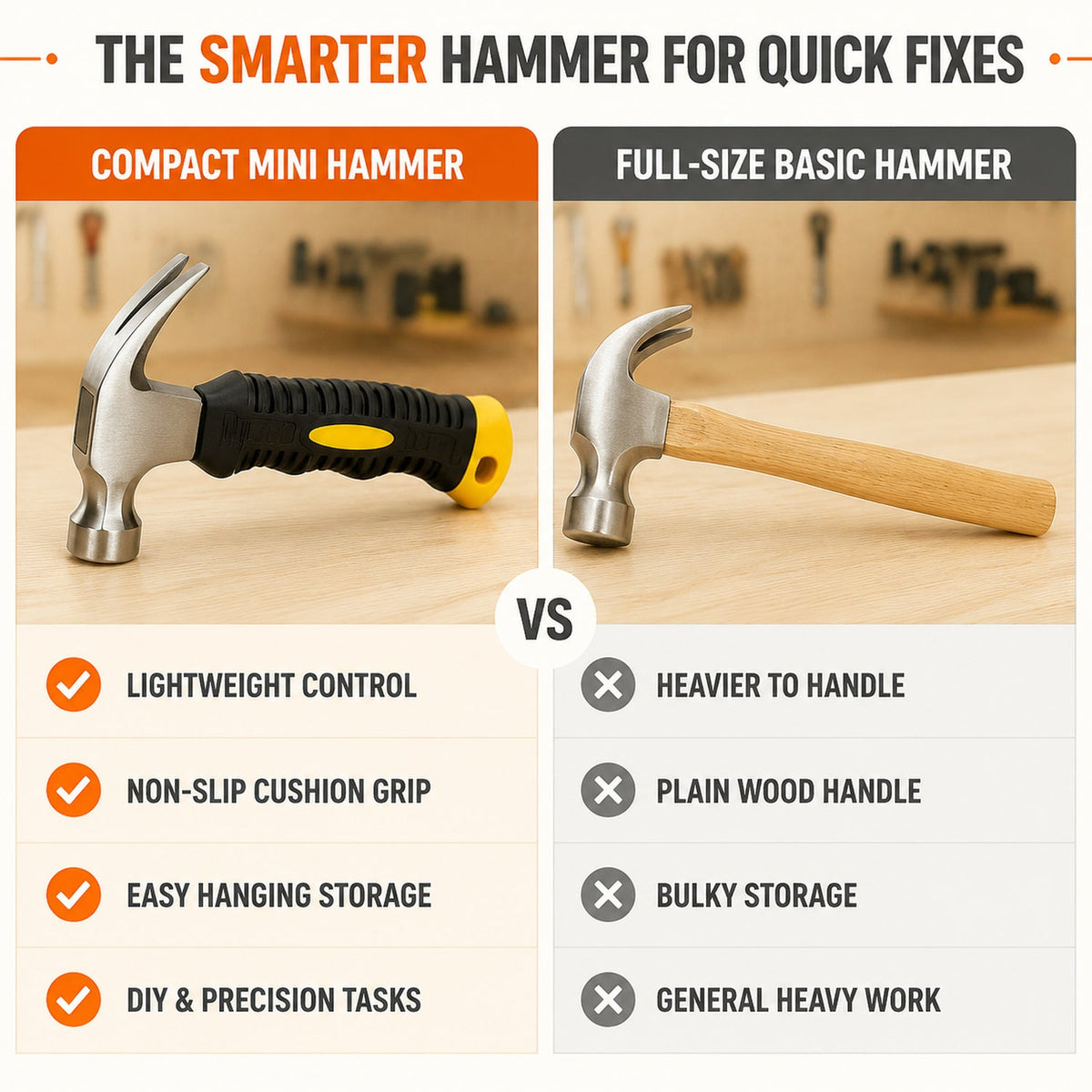 0462 black and yellow mini hammer comparison