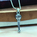 Oxidized Silver Gada Pendant – Spiritual Strength & Protection
