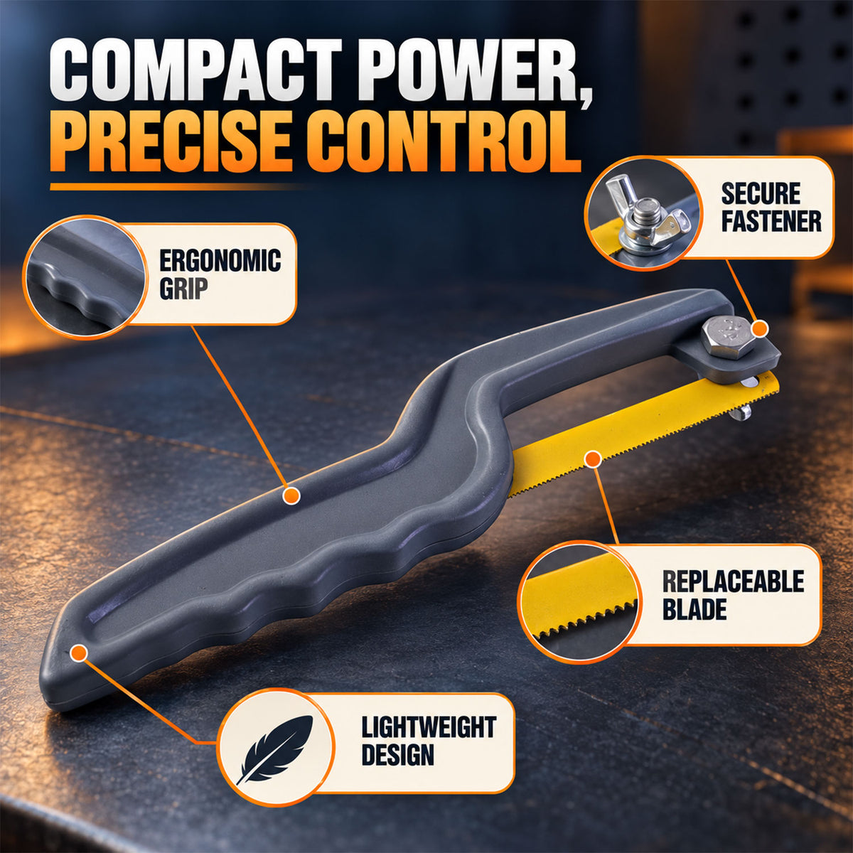 Mini Hacksaw – Compact Hand Saw for Metal & Wood | BoltForce