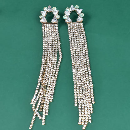 Long Jhumka Earring Crystal Earring For Women