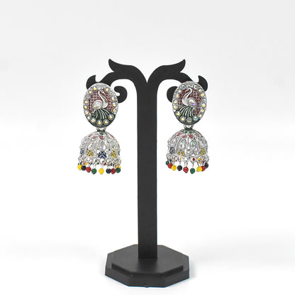 Elegant New Peacock Design Jumka Earrings with Intricate Detailing