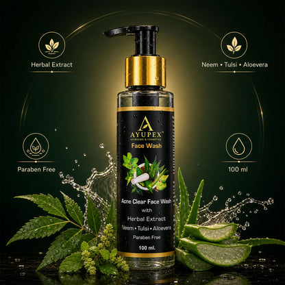 Acne Clear Face Wash – Natural Neem, Tulsi & Aloe Vera Formula