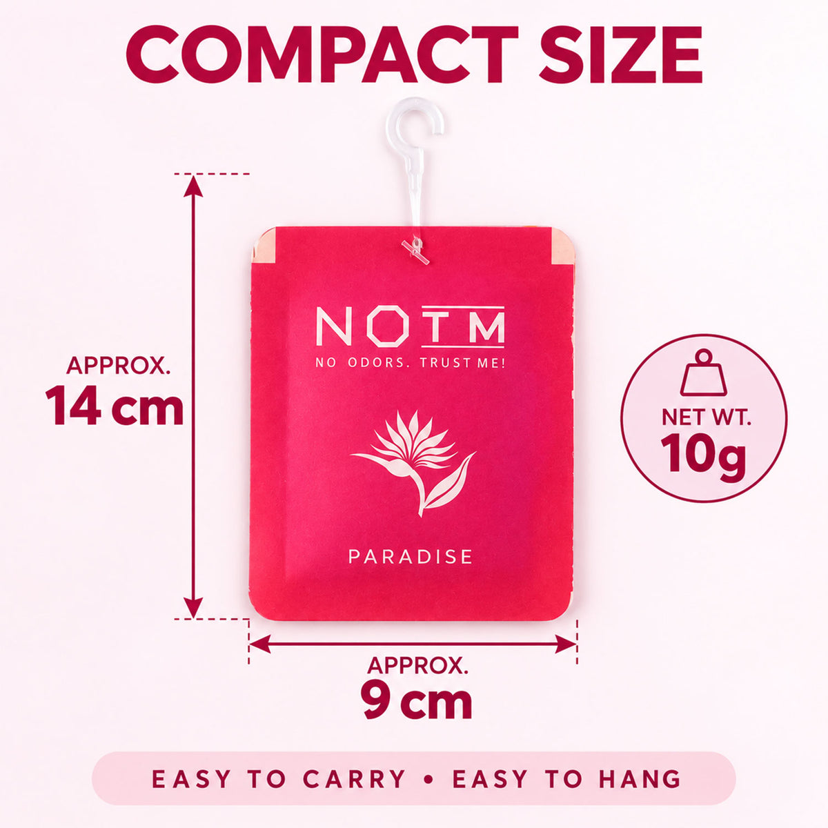 Design details of paradise hanging air freshener.