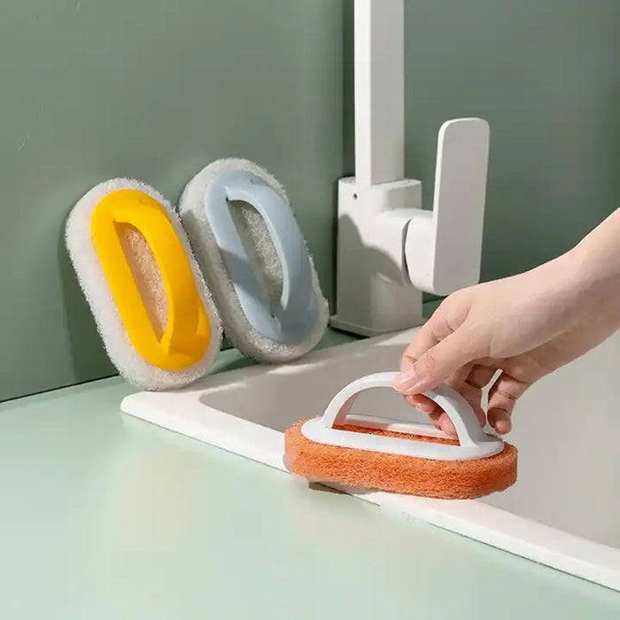 1pc Sponge Handle Pot Brush Kitchen Cleaning Brush Dishwashing Scrubber