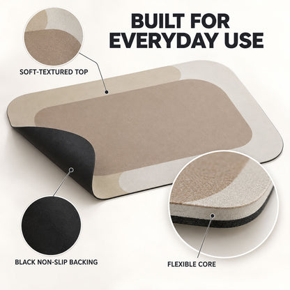 Decorative Bathroom Floor Mat with Soft Top Surface and Border (1 Pc, 59x40 Cm)