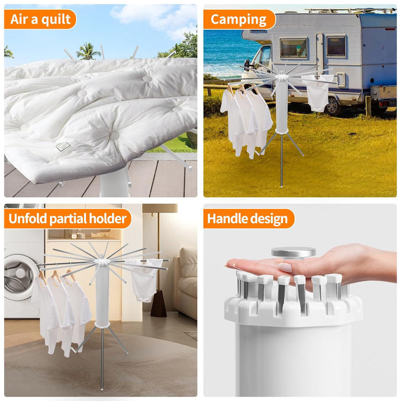 Octopus Rotating Clothes Drying Rack Stand - Foldable & Space Saving