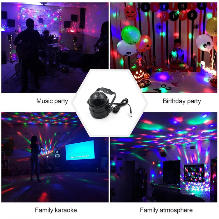 DJ Light Party Disco Light for Home Party, Led Disco Ball Colors Pattern & Modes Dancing Light for Room Rotating Bulb Magic Lights for Diwali, Wedding Holiday Party, Party Gift Kids Birthday