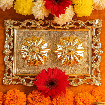 Ornate Rectangular Pooja Thali Tray -