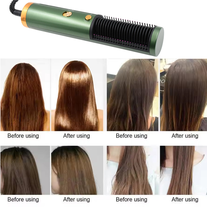 Hair Straightener Comb, Anti Scald Hot Comb Negative Ion Hair Straightener Brush Straightener 3 Gear Constant Temperature for Quick and Professional Hair Salon at Home (1200w)