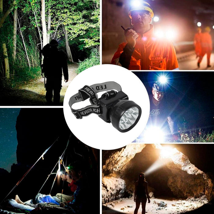 HEAD LAMP 13 LED LONG RANGE RECHARGEABLE HEADLAMP ADJUSTMENT LAMP USE FOR FARMERS, FISHING, CAMPING, HIKING, TREKKING, CYCLING