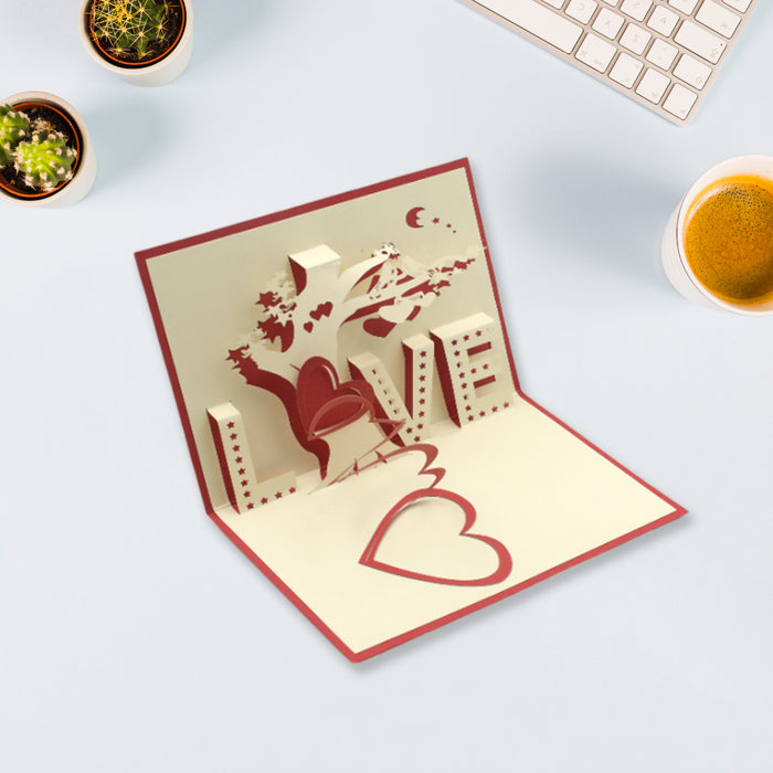 3D પેપર વિશ કાર્ડ હાઇ ક્વોલિટી પેપર કાર્ડ ઓલ ડિઝાઇન કાર્ડ ગુડ વિશિંગ કાર્ડ (જન્મદિવસ, વેલેન્ટાઇન, પ્રેમ, ક્રિસમસ કાર્ડ) (1Pc)