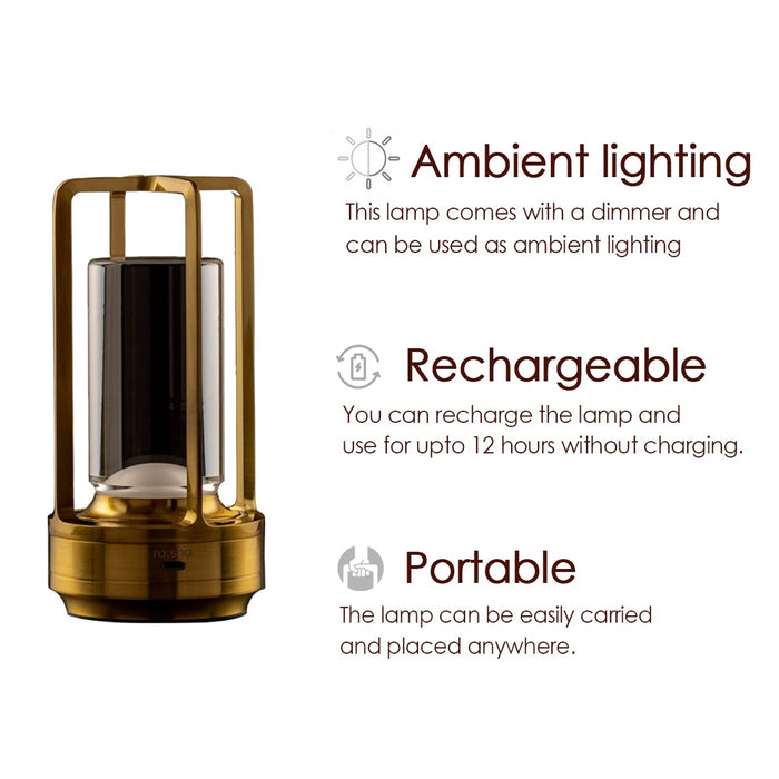 Crystal Lantern Lamp, Crystal Lantern Table Lamp, 3 Colors Rechargeable Cordless Led Lights for Restaurant / Bedroom Lights (1 Pc)