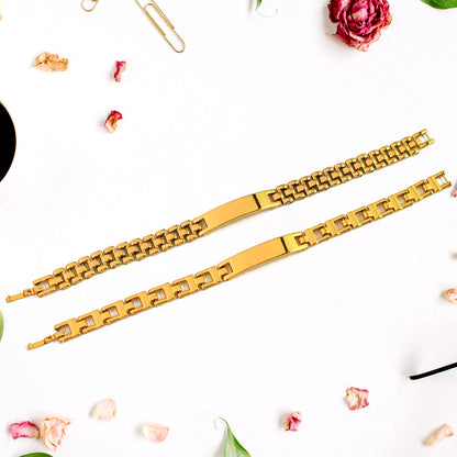 Customized Golden Bracelet for Men (Mix Design / 1 Pc)
