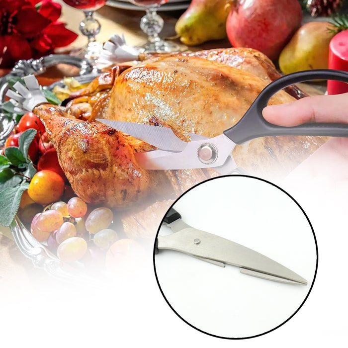 3 in1 Multi-Function Kitchen Household for Vegetables, Fruit, Cheese & Meat Slices with Bottle Opener Stainless Steel Sea Food Scissor (1 Pc )
