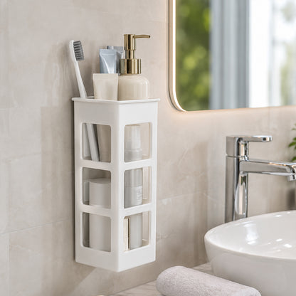 Plastic Wall Mounted Storage Rack Holder for Remote and Small Items (1 Pc)